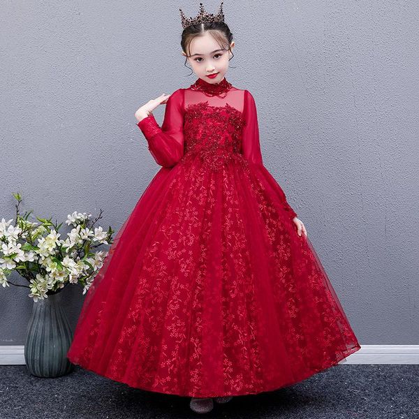 girl's dresses flower girl beading sequined embroidery high cute luxury red princess floor-length tulle lace full kids party gown h249, Red;yellow
girl's dresses flower girl beading sequined embroidery high cute luxury red princess floor-length tulle lace full kids party gown h249, Red;yellow