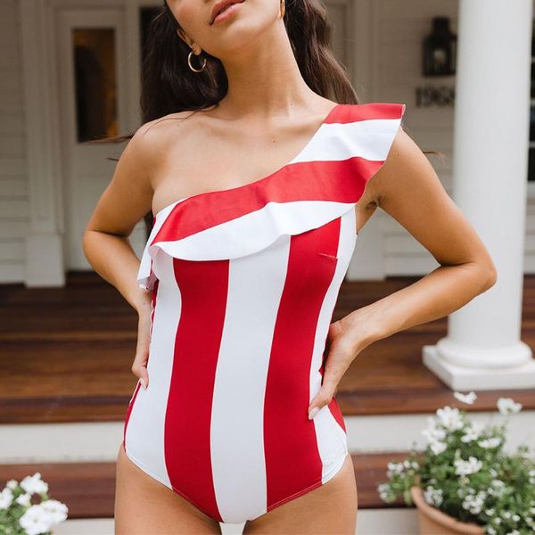 one-piece suits gossina women's swimsuit one piece ruffle swimwear striped bodysuit feminine beachwear one-shouldered bathing 2022
one-piece suits gossina women's swimsuit one piece ruffle swimwear striped bodysuit feminine beachwear one-shouldered bathing 2022