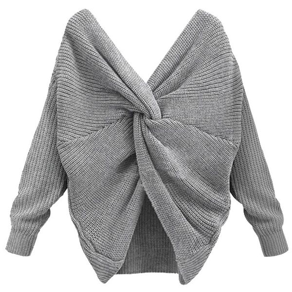 women's sweaters women v neck back twisted sweater female autumn winter long sleeve knitted pullovers pull femme, White;black
women's sweaters women v neck back twisted sweater female autumn winter long sleeve knitted pullovers pull femme, White;black