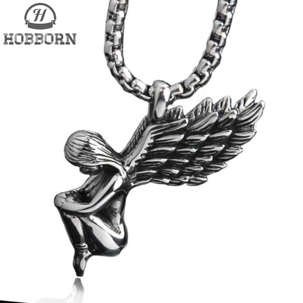 pendant necklaces hobborn lovely women angel necklace 316l stainless steel meditation female & wedding jewelry gift, Silver
pendant necklaces hobborn lovely women angel necklace 316l stainless steel meditation female & wedding jewelry gift, Silver