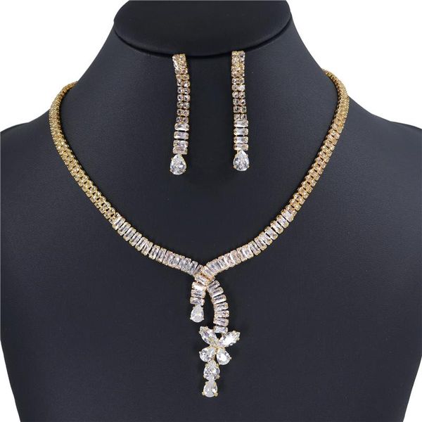 earrings & necklace exquisite water drop zircon jewelry set fashion luxury crystal bride wedding wholesale and retail, Silver
earrings & necklace exquisite water drop zircon jewelry set fashion luxury crystal bride wedding wholesale and retail, Silver