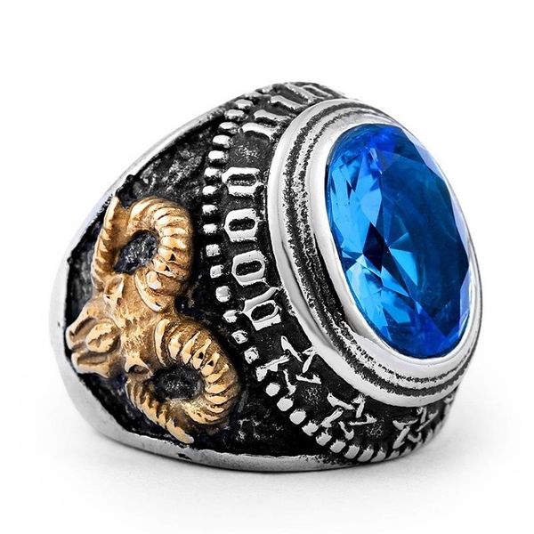 cluster rings vintage sheep head blue zircon women men masonic ring lady wedding personality male accessories jewelry, Golden;silver
cluster rings vintage sheep head blue zircon women men masonic ring lady wedding personality male accessories jewelry, Golden;silver