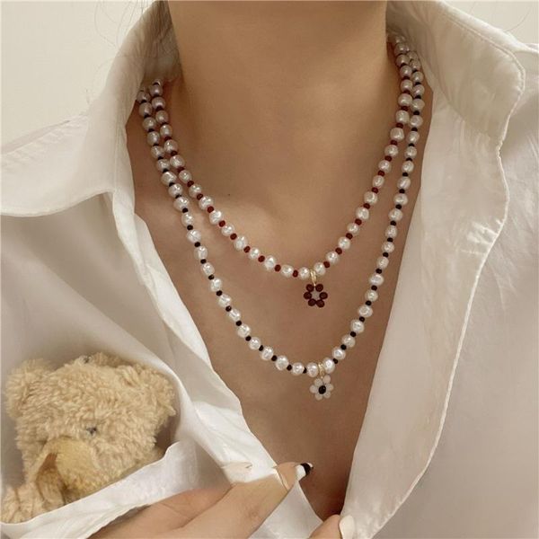 pendant necklaces u-magical temperament red white color flower necklace for women korean fashion simulation pearl beaded jewelry, Silver
pendant necklaces u-magical temperament red white color flower necklace for women korean fashion simulation pearl beaded jewelry, Silver