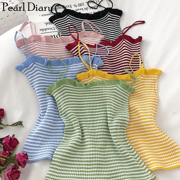 women's tanks & camis pearl diary women striped camisole spaghetti strap crop sleeveless knit rib casual tee 2021, White
women's tanks & camis pearl diary women striped camisole spaghetti strap crop sleeveless knit rib casual tee 2021, White