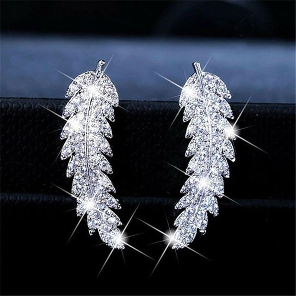 rose gold leaf zircon earrings for women fashion vintage jewelry silver wedding female golden crystal ear stud gift, Golden;silver
rose gold leaf zircon earrings for women fashion vintage jewelry silver wedding female golden crystal ear stud gift, Golden;silver