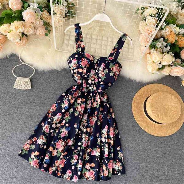 women dress floral print vintage spaghetti strap summer mini dress party polka dot casual women beach holiday, Black;gray
women dress floral print vintage spaghetti strap summer mini dress party polka dot casual women beach holiday, Black;gray