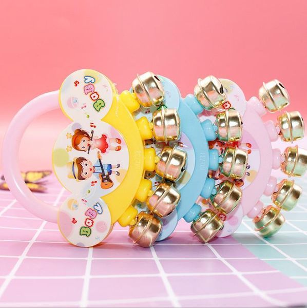 cartoon baby hand bell toy ring metal clear five finger