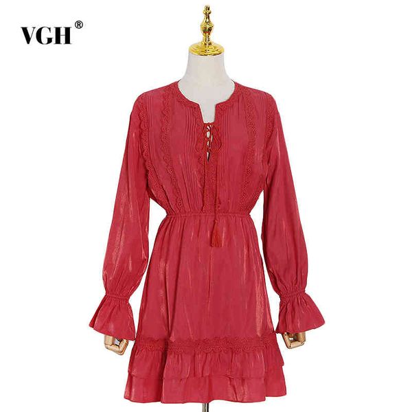 vgh red dress for women v neck flare long sleeve high waist ruched patchwork lace up designer mini dresses female clothing 210421, Black;gray
vgh red dress for women v neck flare long sleeve high waist ruched patchwork lace up designer mini dresses female clothing 210421, Black;gray