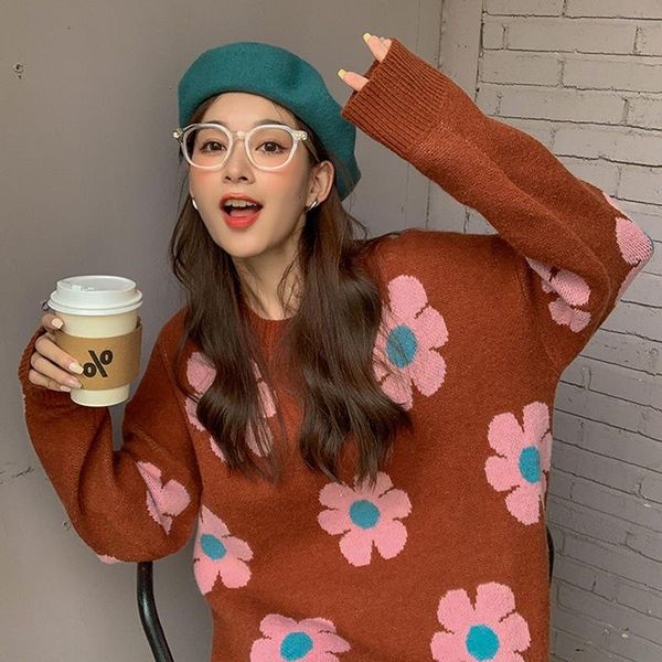 women's sweaters flowers knitted plus large size oversize korean style fashion pullovers for autumn clothing ladies sweater 2021, White;black
women's sweaters flowers knitted plus large size oversize korean style fashion pullovers for autumn clothing ladies sweater 2021, White;black