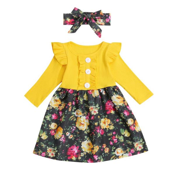 girl's dresses kids baby dress long sleeve flower print ruffle decoration high waist patchwork knitted cotton casual headband 6m-5y, Red;yellow
girl's dresses kids baby dress long sleeve flower print ruffle decoration high waist patchwork knitted cotton casual headband 6m-5y, Red;yellow