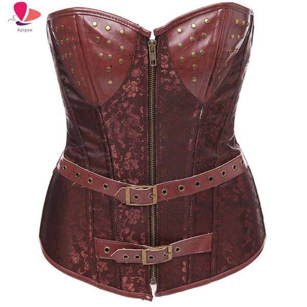 women's shapers zip & buckle punk corset coffee brown steampunk boned basque shirt retro cosplay fancy party dress s-6xl plus size, Black;white
women's shapers zip & buckle punk corset coffee brown steampunk boned basque shirt retro cosplay fancy party dress s-6xl plus size, Black;white
