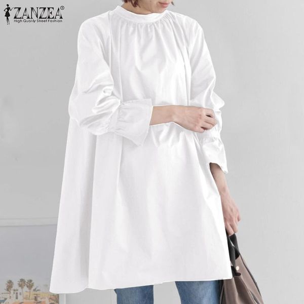 women's blouses & shirts spring elegant long flare sleeve blouse zanzea stylish women back buttons down shirt loose tunic casual solid, White
women's blouses & shirts spring elegant long flare sleeve blouse zanzea stylish women back buttons down shirt loose tunic casual solid, White