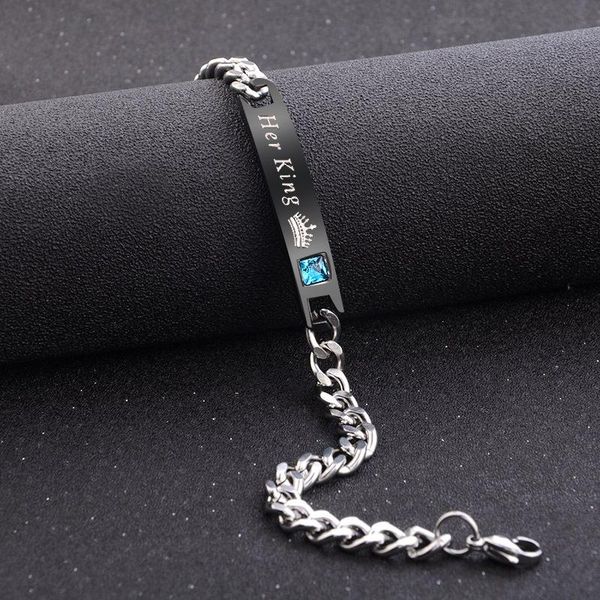 exquisite stylish nameplate couple bracelet stainless steel chain id tag bracelets for lover valentines day link,, Black
exquisite stylish nameplate couple bracelet stainless steel chain id tag bracelets for lover valentines day link,, Black