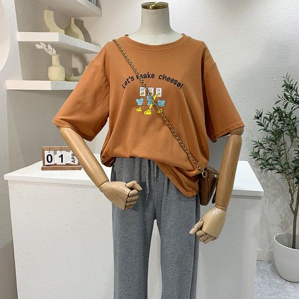 women's t-shirt 2021 summer shirt korean cartoon printing pullover short-sleeved loose casual female, White
women's t-shirt 2021 summer shirt korean cartoon printing pullover short-sleeved loose casual female, White