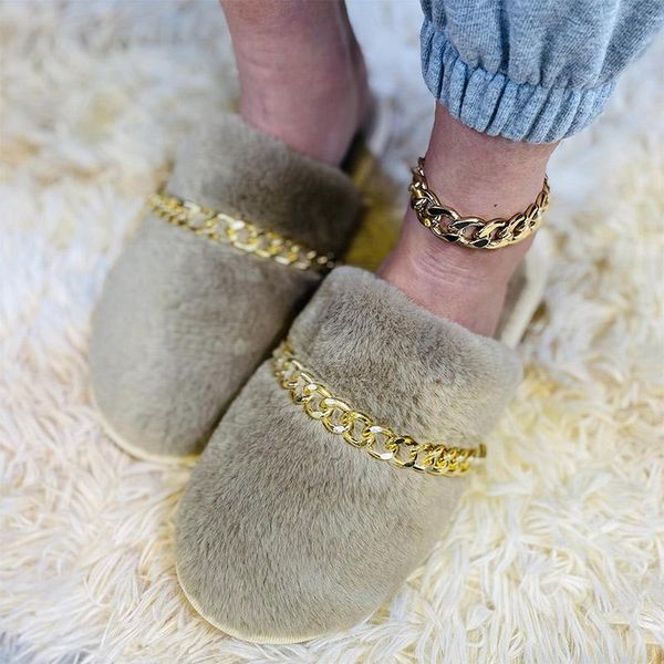 woman winter plush slippers ladies metal chain fashion warm slipper women's indoor shoes flat home shoe female footwear, Black
woman winter plush slippers ladies metal chain fashion warm slipper women's indoor shoes flat home shoe female footwear, Black