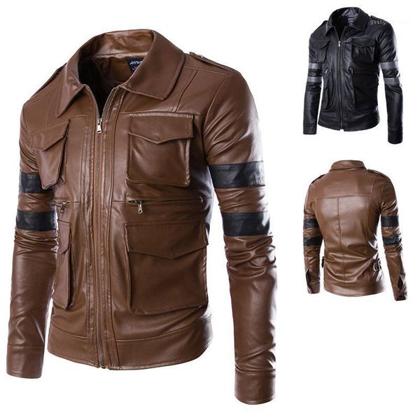 men's fur & faux leather jacket short fashion pu artificial clothing violent motorcycle, Black
men's fur & faux leather jacket short fashion pu artificial clothing violent motorcycle, Black
