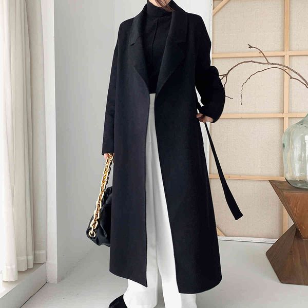 coats women's long coat wool-blend sashes lace-up loose autumn and winter solid color jacket, Black
coats women's long coat wool-blend sashes lace-up loose autumn and winter solid color jacket, Black