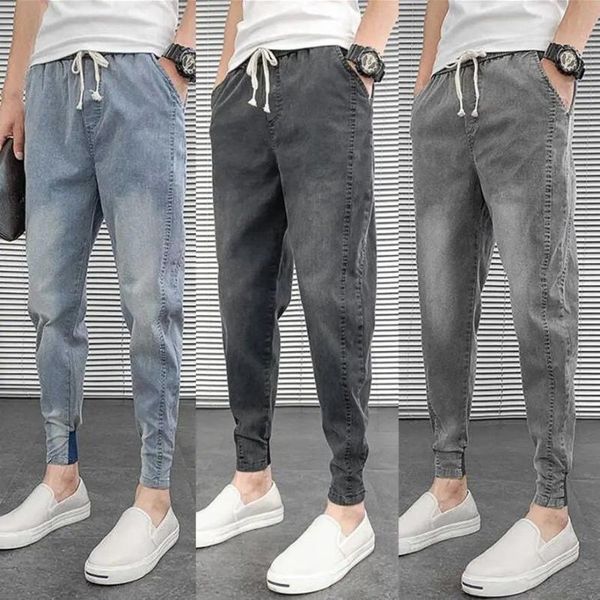 mens jeans spring summer slim stretch drawstring harem cropped trousers softener mid casual korean style denim pencil pants men's, Blue
mens jeans spring summer slim stretch drawstring harem cropped trousers softener mid casual korean style denim pencil pants men's, Blue