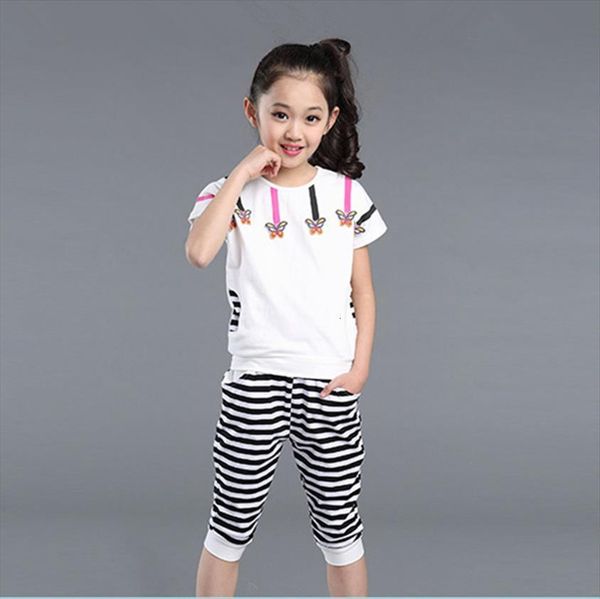 summer children girl clothing set cotton kids clothes casual fashion short sleeve t shirt pants, White
summer children girl clothing set cotton kids clothes casual fashion short sleeve t shirt pants, White