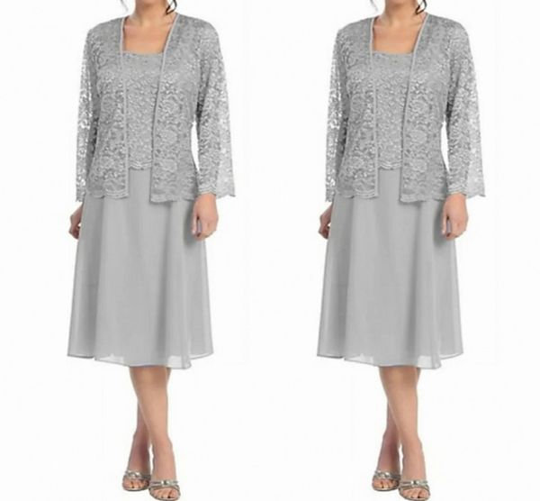 a-line mother of the bride dress whith jacket plus size elegant square neck tea length chiffon lace long sleeve party gown light gray vestid, Black;red
a-line mother of the bride dress whith jacket plus size elegant square neck tea length chiffon lace long sleeve party gown light gray vestid, Black;red