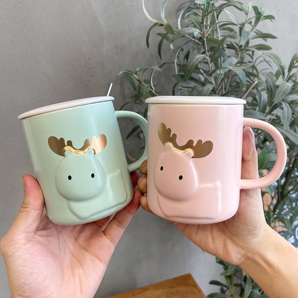 mugs 2021 three-dimensional relief cartoon antler ceramic mug with cover spoon household tea coffee milk cup 450ml
mugs 2021 three-dimensional relief cartoon antler ceramic mug with cover spoon household tea coffee milk cup 450ml