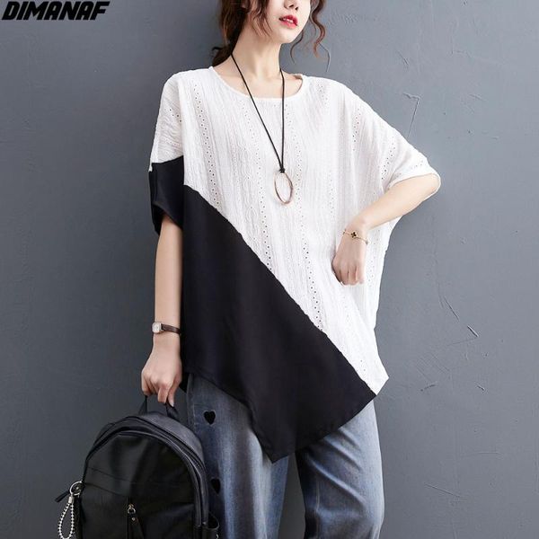 women's t-shirt dimanaf plus size women chiffon patchwork cotton bat o-neck loose summer 2021 black white tees oversize 4xl
women's t-shirt dimanaf plus size women chiffon patchwork cotton bat o-neck loose summer 2021 black white tees oversize 4xl