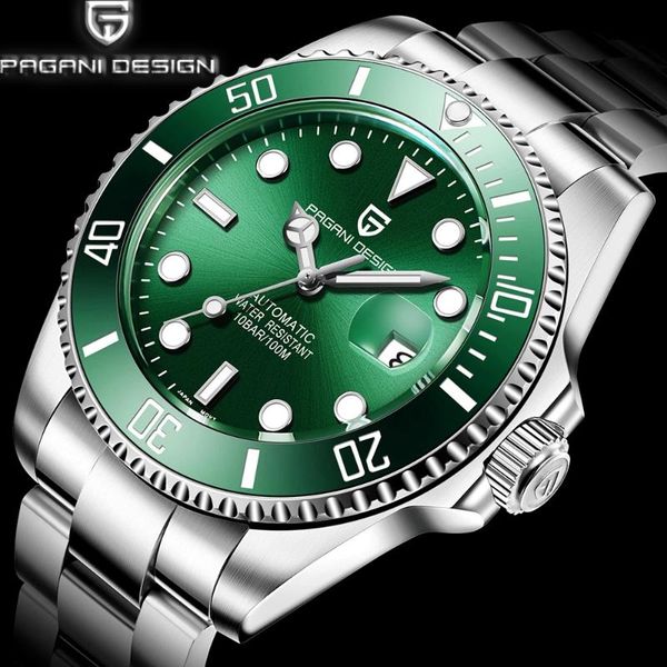 wristwatches pagani design mechanical business watch sapphire glass automatic winding men luxury ceramic bezel waterproof men+box, Slivery;brown
wristwatches pagani design mechanical business watch sapphire glass automatic winding men luxury ceramic bezel waterproof men+box, Slivery;brown