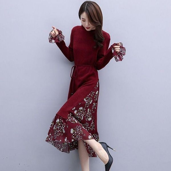autumn winter women fleece thickened ruffled knit stitching dress female mid-length fake two-piece bottom black casual dresses, Black;gray
autumn winter women fleece thickened ruffled knit stitching dress female mid-length fake two-piece bottom black casual dresses, Black;gray