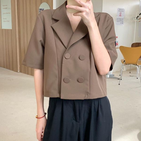 women's suits & blazers wenfly women summer solid double-breasted trendy crop korean style ins stylish womens outwear blazer vintage ch, White;black
women's suits & blazers wenfly women summer solid double-breasted trendy crop korean style ins stylish womens outwear blazer vintage ch, White;black