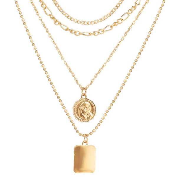 pendant necklaces vintage multilayer long chain necklace for women gold color coin portrait sequin aesthetic gothic jewelry, Silver
pendant necklaces vintage multilayer long chain necklace for women gold color coin portrait sequin aesthetic gothic jewelry, Silver