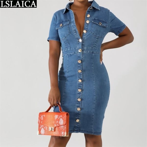 plus size fashion denim dress women summer short sleeve turn-down collar slim button bodycon midi jeans casual streetwear 210515, Black;gray
plus size fashion denim dress women summer short sleeve turn-down collar slim button bodycon midi jeans casual streetwear 210515, Black;gray