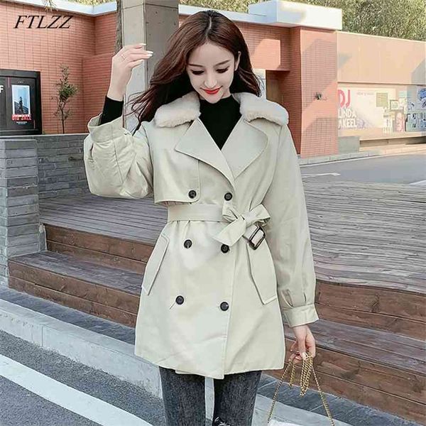thick medium long trench coat women double breasted casual slim belt aritificial fur vintage windbreaker outwear 210430, Tan;black
thick medium long trench coat women double breasted casual slim belt aritificial fur vintage windbreaker outwear 210430, Tan;black