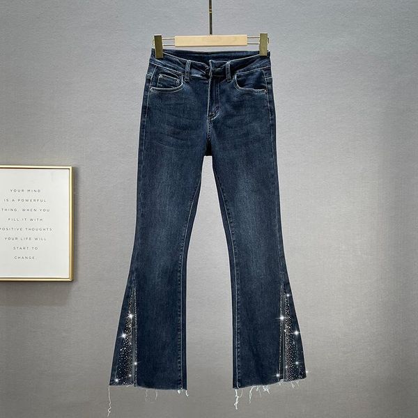 women's jeans rhinestone split for women 2021 autumn high waist cotton stretch wide leg pants elegant woman jean ladies dneim, Blue
women's jeans rhinestone split for women 2021 autumn high waist cotton stretch wide leg pants elegant woman jean ladies dneim, Blue