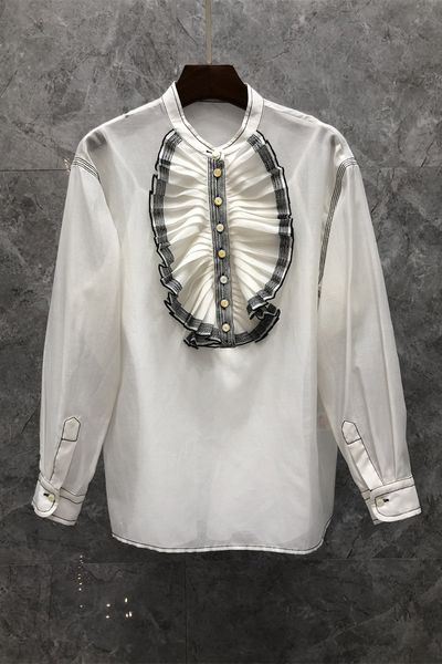 pleated stitching french minority silk shirt womens autumn european goods new all-matching shirt 9dd, White
pleated stitching french minority silk shirt womens autumn european goods new all-matching shirt 9dd, White