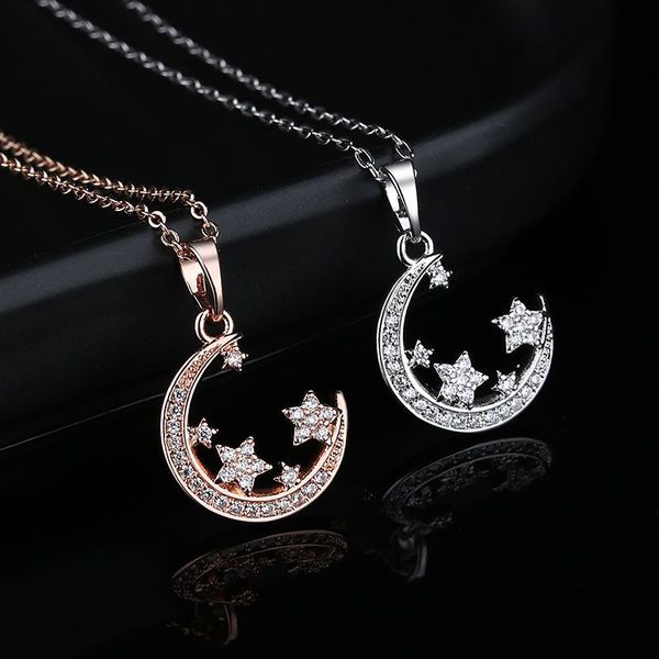 pendant necklaces korea star moon silver color chain necklace for women fashion zircon rose gold choker jewelry accessories gift
pendant necklaces korea star moon silver color chain necklace for women fashion zircon rose gold choker jewelry accessories gift