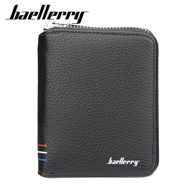 baellerry brand zipper men wallets black soft synthetic leather card holder small wallet male purse short, Red;black
baellerry brand zipper men wallets black soft synthetic leather card holder small wallet male purse short, Red;black