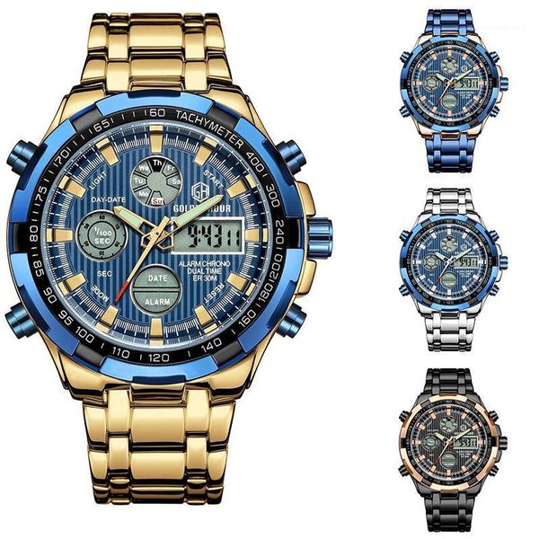 wristwatches goldenhour fashion & casual brand men's watches stainless steel band luxury digital calendar, watch, Slivery;brown
wristwatches goldenhour fashion & casual brand men's watches stainless steel band luxury digital calendar, watch, Slivery;brown