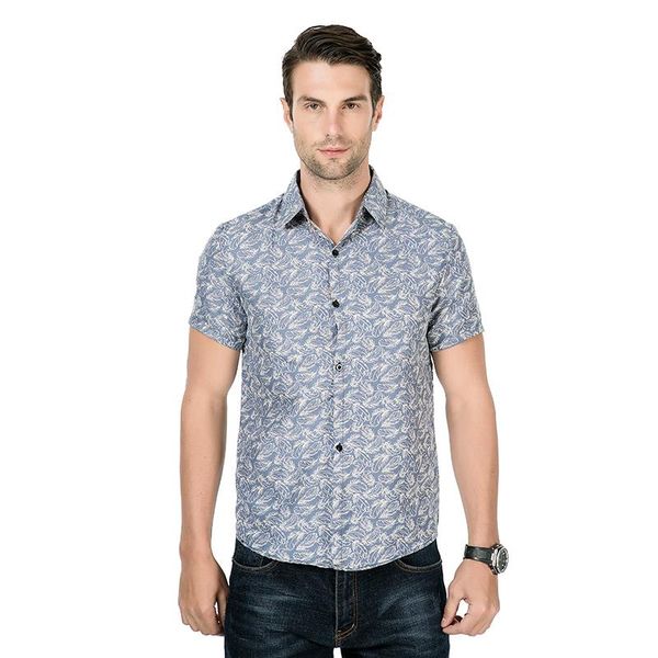 cotton feather printed men's short sleeve shirts turn down collar single breasted males casual multi color, White;black
cotton feather printed men's short sleeve shirts turn down collar single breasted males casual multi color, White;black