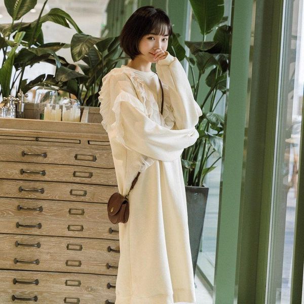 casual dresses solid color ruffled o-neck long sleeve dress fashion loose women 2021 autumn winter pullover sweatshirt vestido f1476, Black;gray
casual dresses solid color ruffled o-neck long sleeve dress fashion loose women 2021 autumn winter pullover sweatshirt vestido f1476, Black;gray