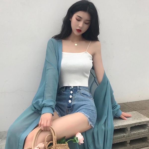womens summer cardigan plus long loose blouse solid color ladies beach shirt chiffon cover up women's blouses & shirts, White
womens summer cardigan plus long loose blouse solid color ladies beach shirt chiffon cover up women's blouses & shirts, White
