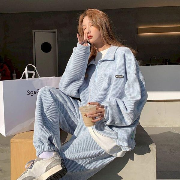 women's two piece pants spring autumn female casual sports suit salt series wear fried street fashion net celebrity age reduction waffl, White
women's two piece pants spring autumn female casual sports suit salt series wear fried street fashion net celebrity age reduction waffl, White