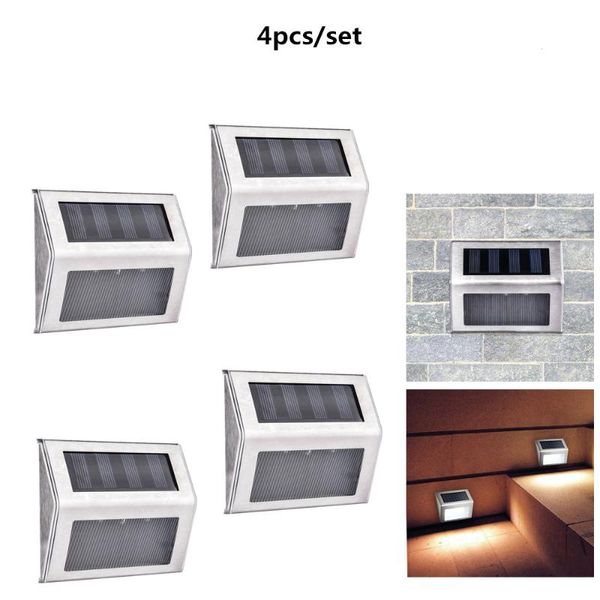 solar lamps 4pcs stainless steel 3led light waterproof outdoor garden power energy saving courtyard pathway wall lamp
solar lamps 4pcs stainless steel 3led light waterproof outdoor garden power energy saving courtyard pathway wall lamp