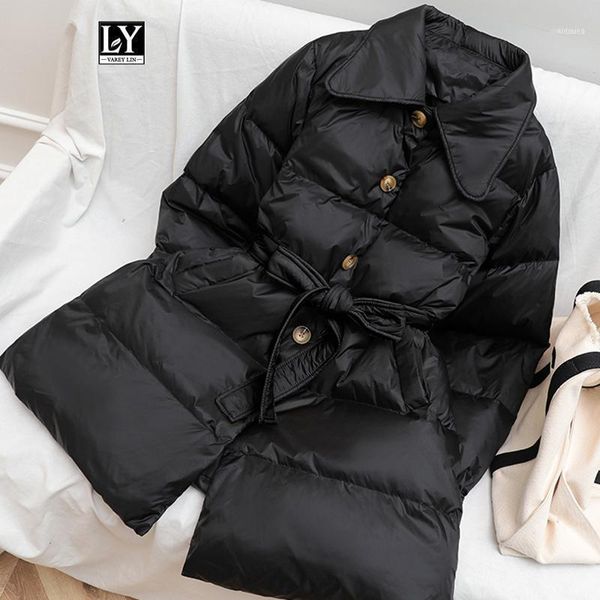 women's down & parkas ly varey lin winter loose jacket women single breasted sash tie up white duck parka female thick warm bread overc, Black
women's down & parkas ly varey lin winter loose jacket women single breasted sash tie up white duck parka female thick warm bread overc, Black