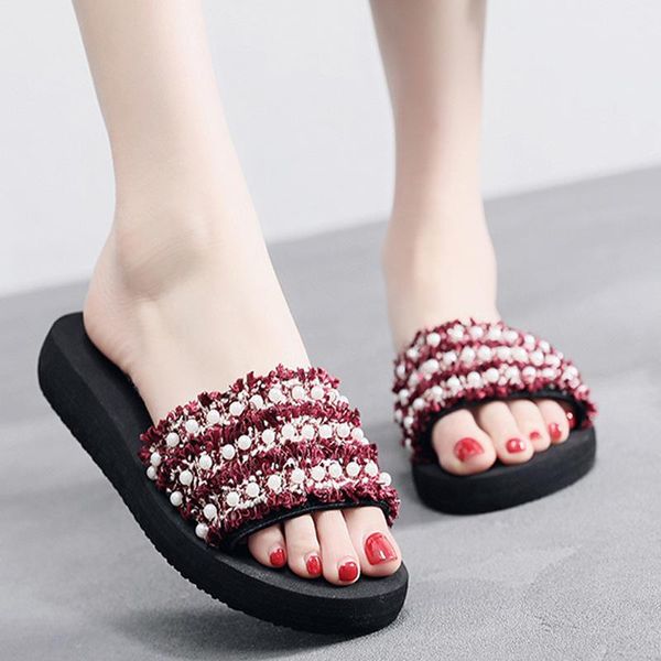small fragrance slippers women shoes summer 2021 beach vacation pearl flip flops anti-skid sweet girl slides big sizes 35-42, Black
small fragrance slippers women shoes summer 2021 beach vacation pearl flip flops anti-skid sweet girl slides big sizes 35-42, Black