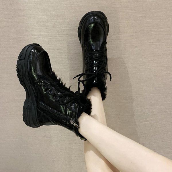 boots glitter ankle platform women shoes lace up short winter warm plush chunky botas mujer 2021 r3yn, Black
boots glitter ankle platform women shoes lace up short winter warm plush chunky botas mujer 2021 r3yn, Black