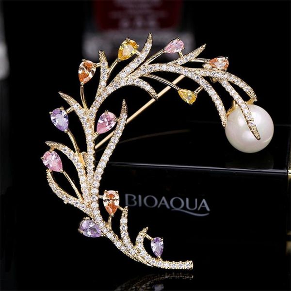 pins, brooches donia jewelry fashion exquisite micro-inlaid zircon ladies shell pearl brooch scarf pin high-end clothing accessories, Gray
pins, brooches donia jewelry fashion exquisite micro-inlaid zircon ladies shell pearl brooch scarf pin high-end clothing accessories, Gray