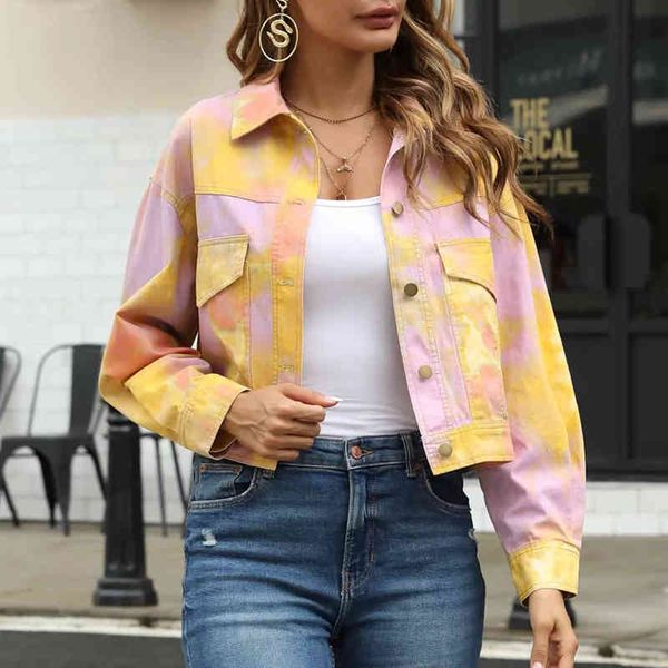 foridol tie-dye denim jackets coat women retro autumn winter ombre cropped jacket streetstyle short jacket 210415, Black;brown
foridol tie-dye denim jackets coat women retro autumn winter ombre cropped jacket streetstyle short jacket 210415, Black;brown
