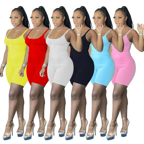 women's tracksuits chiclover summer tracksuit loungewear women wholesale items knitting sleeveless two piece set buttons vest shorts ou, Gray
women's tracksuits chiclover summer tracksuit loungewear women wholesale items knitting sleeveless two piece set buttons vest shorts ou, Gray