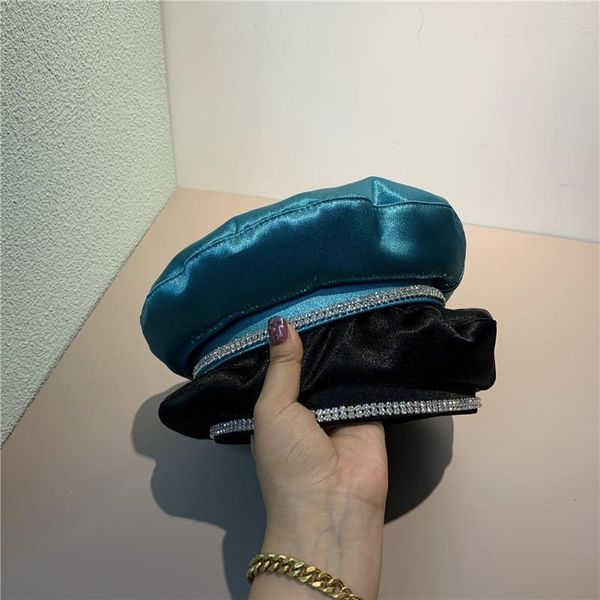 berets 202105-yu spring summer shining rhinestone chain satin street fashion lady beret hat women leisure painter, Blue;gray
berets 202105-yu spring summer shining rhinestone chain satin street fashion lady beret hat women leisure painter, Blue;gray