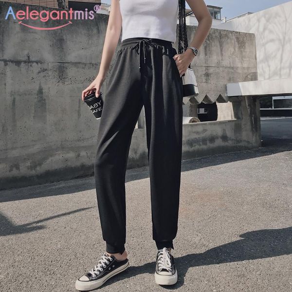 women's pants & capris aelegantmis spring joggers high waist casual loose pencil women black plus size long sport ladies leisure trouse, Black;white
women's pants & capris aelegantmis spring joggers high waist casual loose pencil women black plus size long sport ladies leisure trouse, Black;white